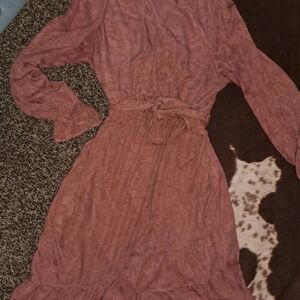 Elegant Pink Wrap Dress